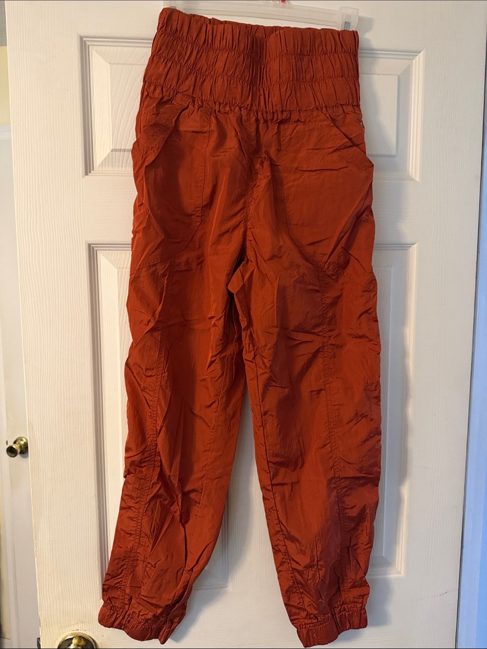Free People Movement brand High-Waist Rust Elastic-Cuff Pants